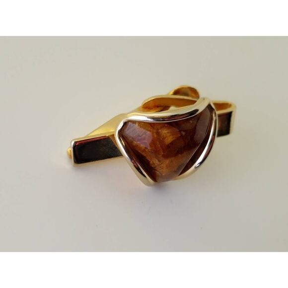 Vintage Gold Tie Clip, Unique Tie Bar for Men - Picture 4 of 10